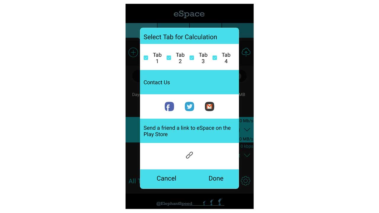 ElephantSpeed Registerkarten