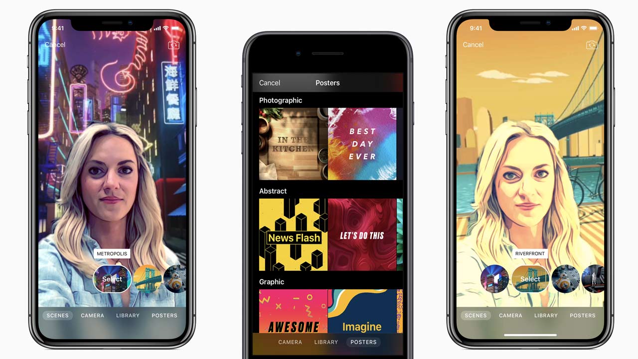 Apple Clips iPhone X Clips metropolis filter