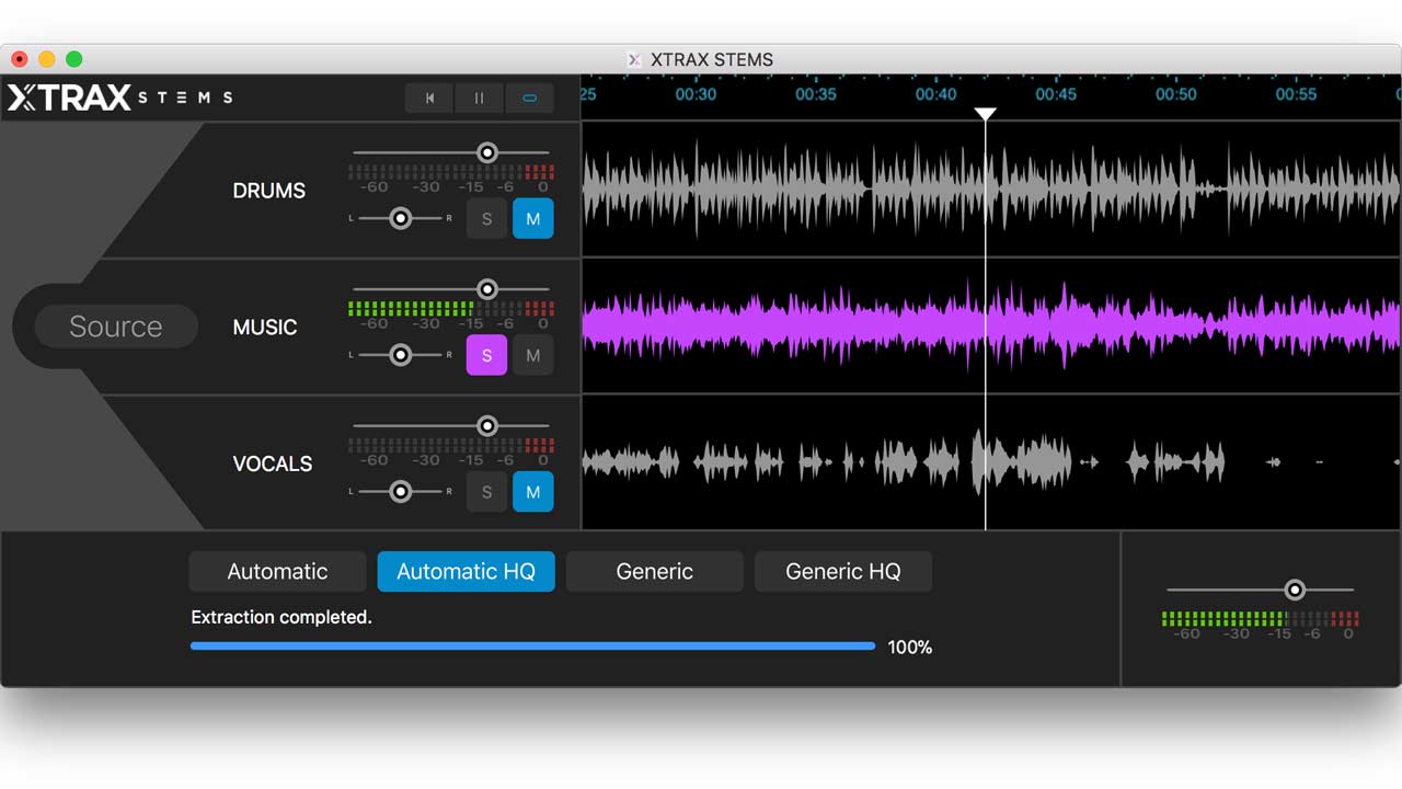 Audionamix Xtrax Stems Screen