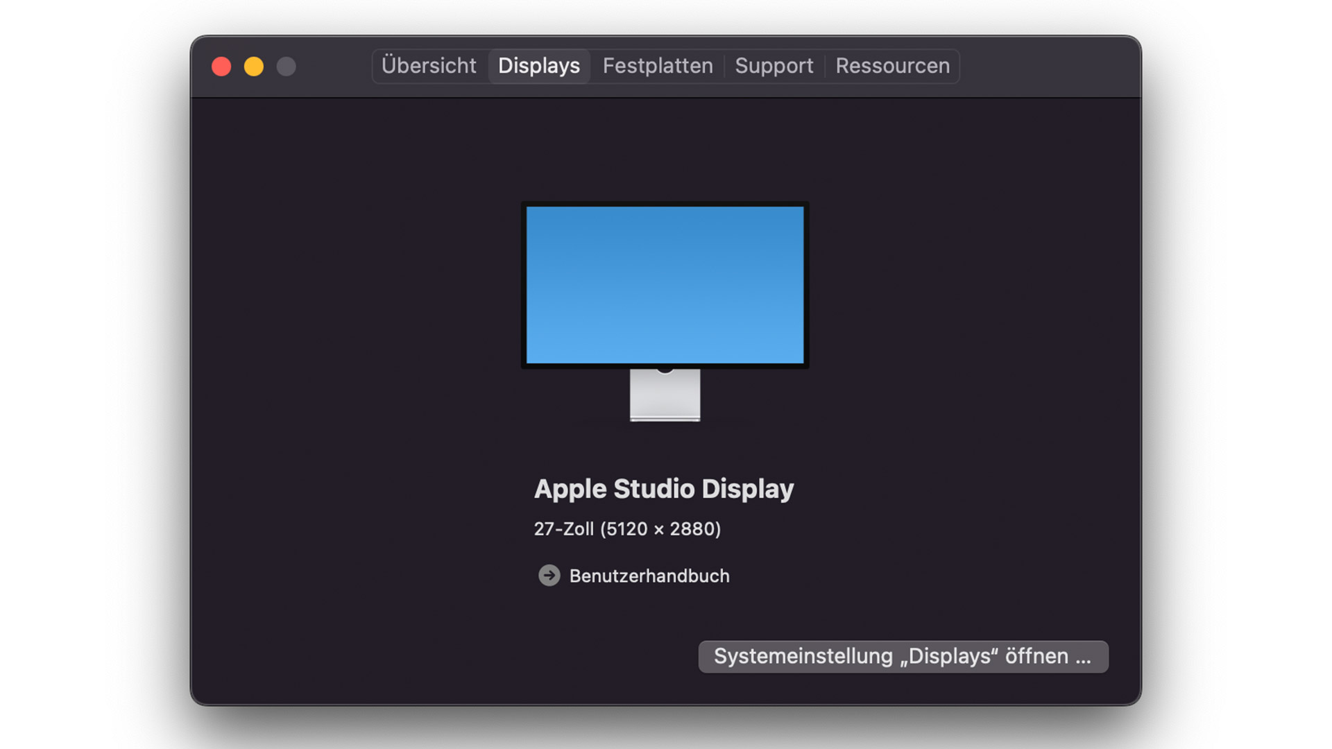 Studio Display Systemsteuerung web
