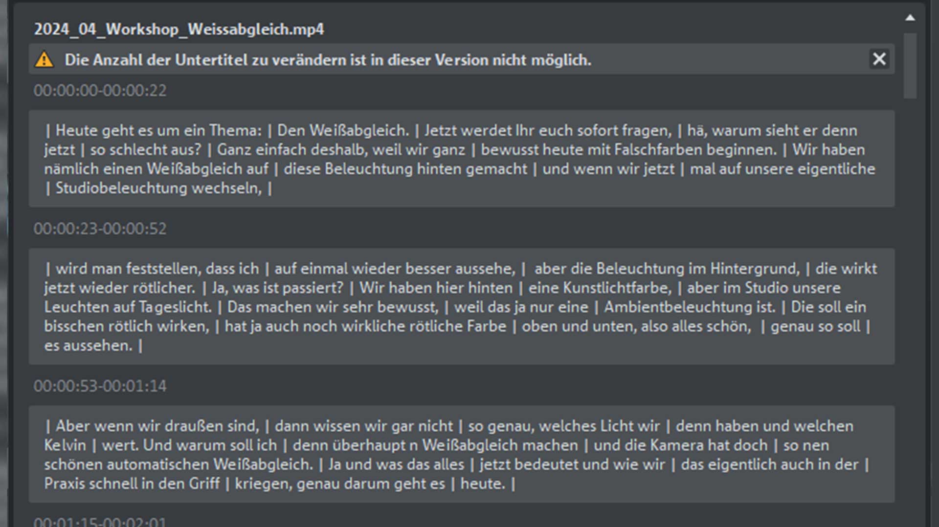 Magix4 Speech to Text bearbeitung