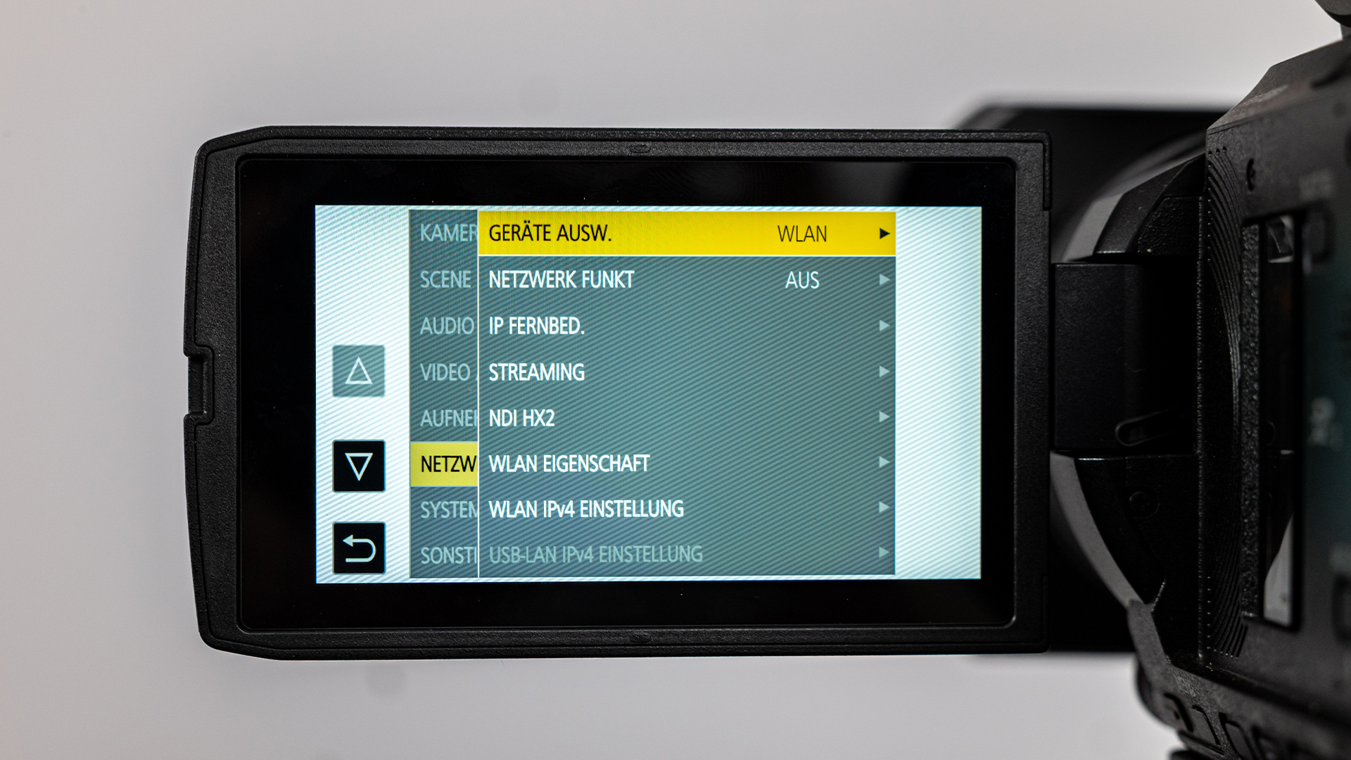 Panasonic AG CX20 Menue Netzwerk