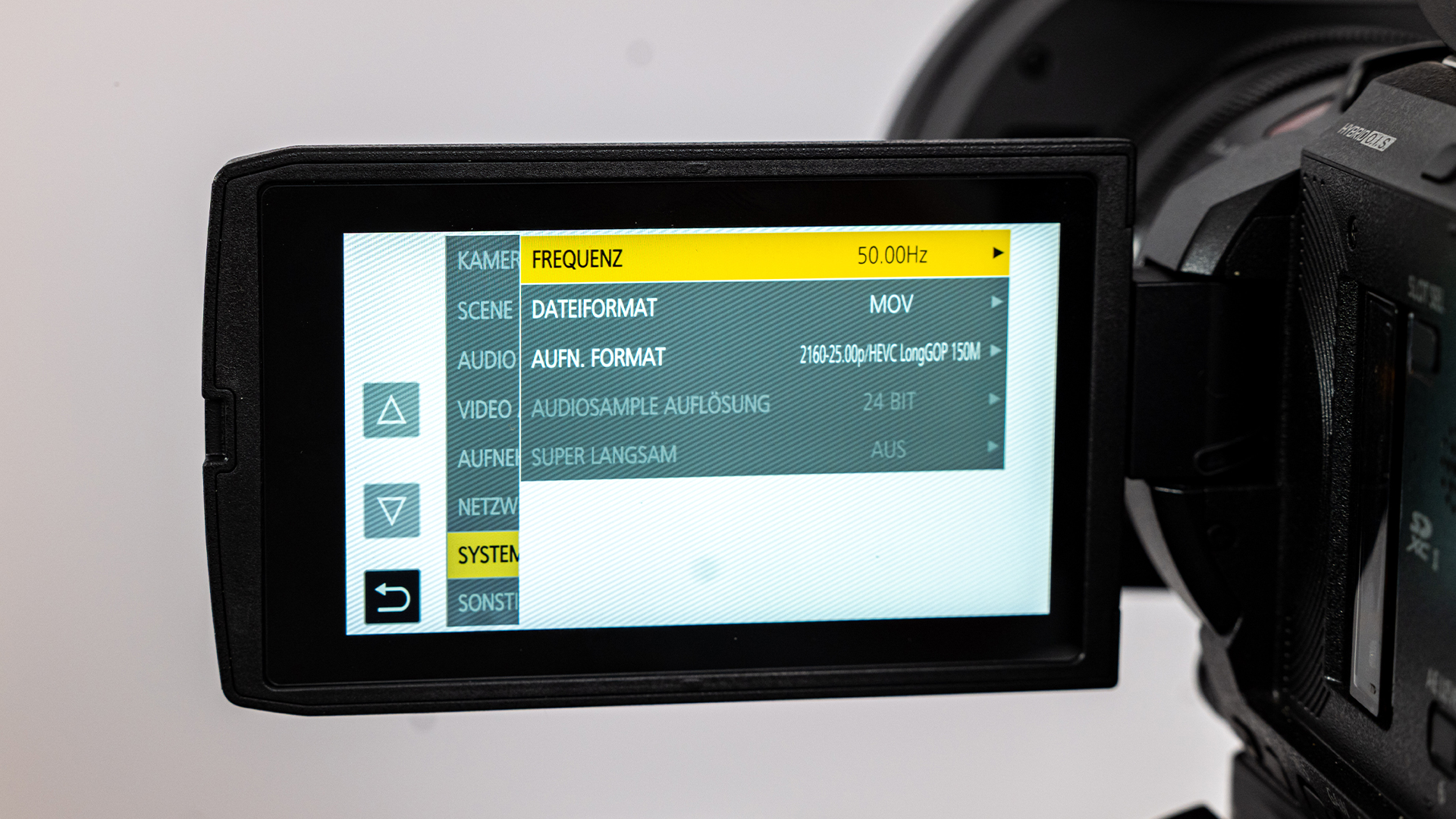 Panasonic AG CX20 Menue System