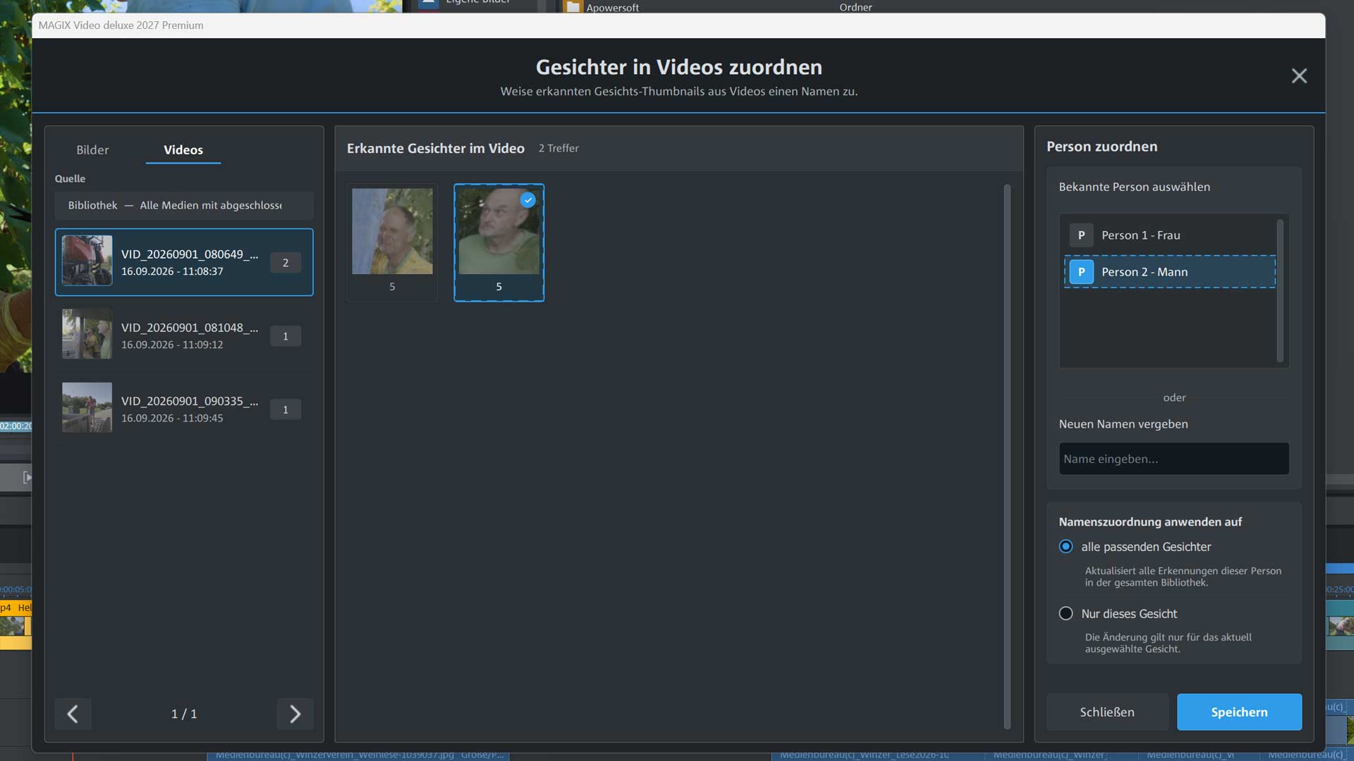 Magix VideoDeluxe 2027 Premium Personenerkennung