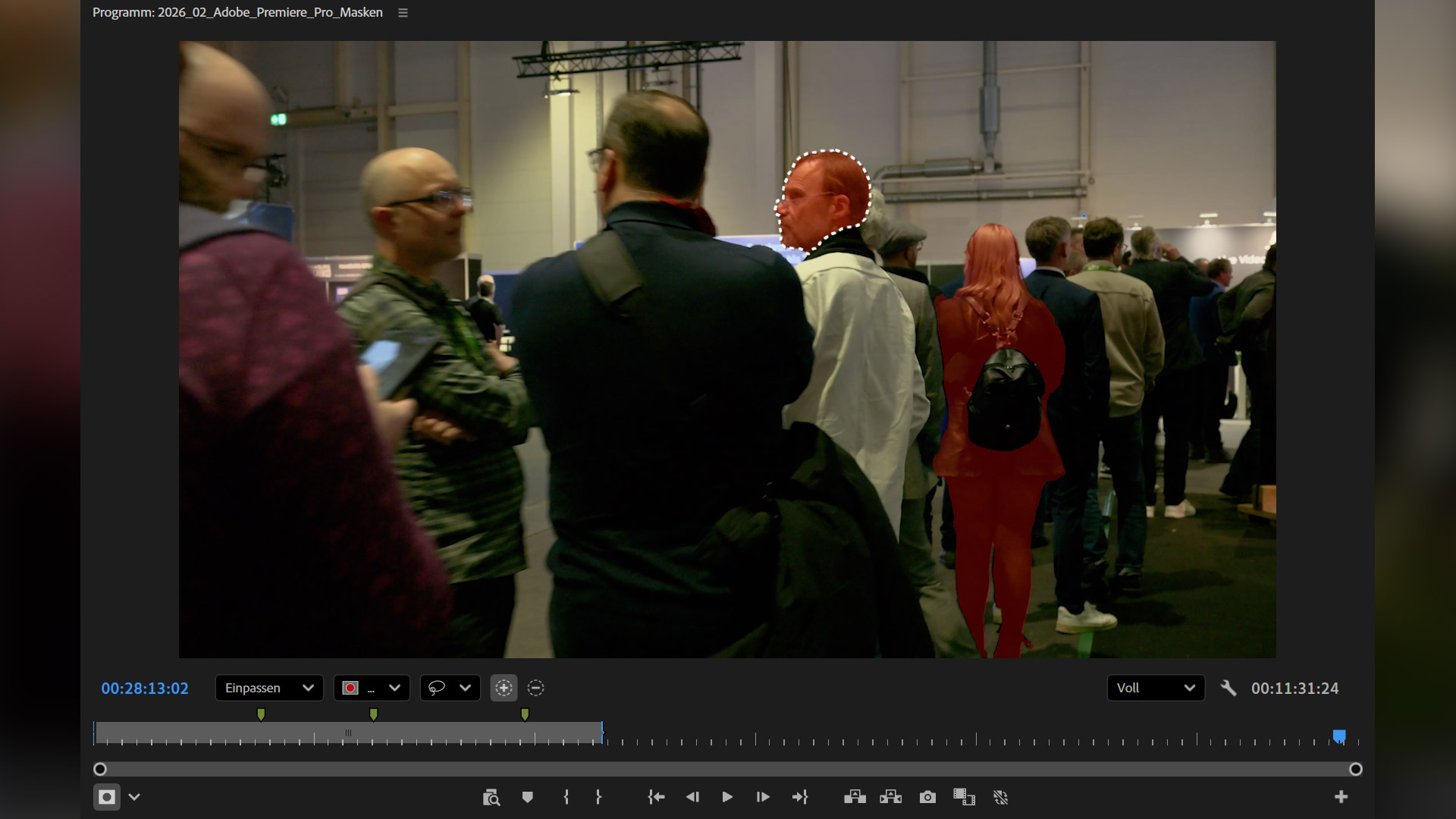 Adobe Workshop Masken Gesicht markiert