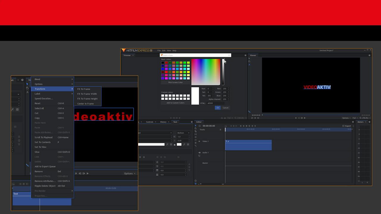 Workshop: Titel-Gestaltung mit HitFilm Express - Schriftzug mit Schein