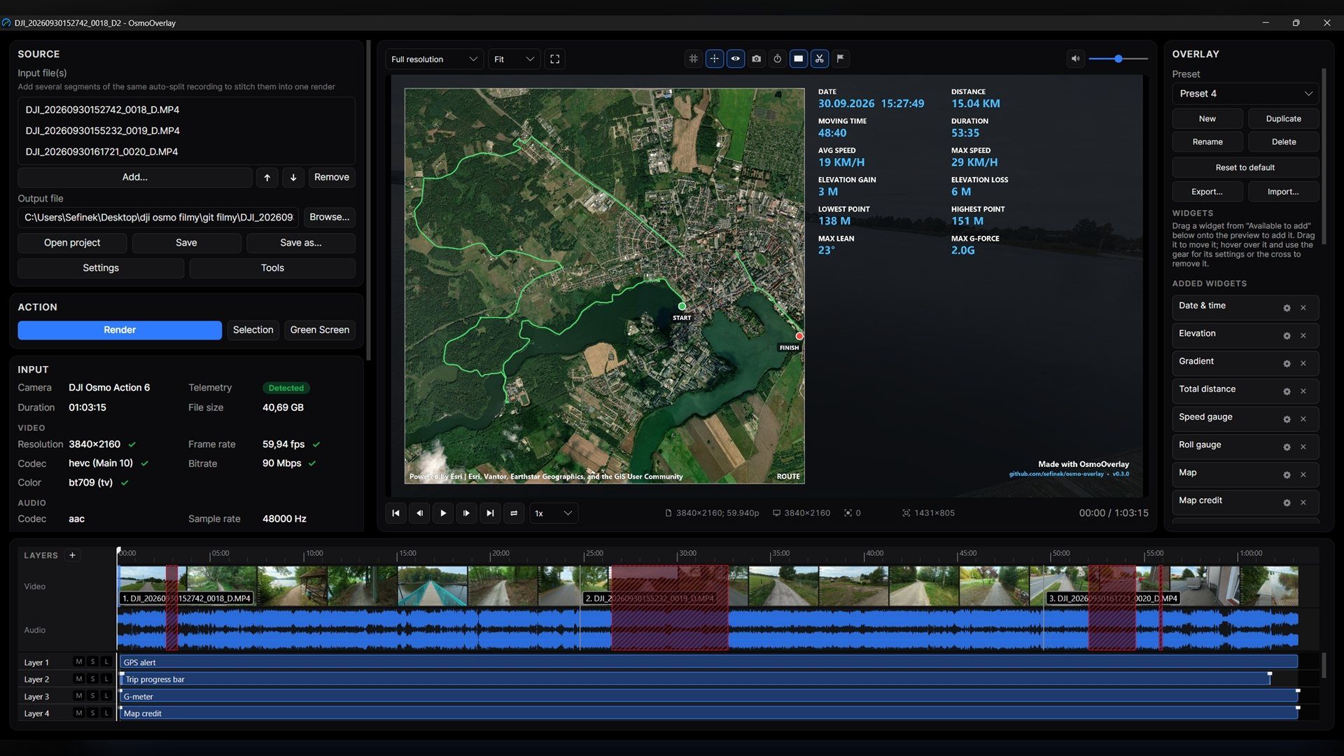 OsmoOverlay: Telemetrie-Einblendungen für DJI-Videos