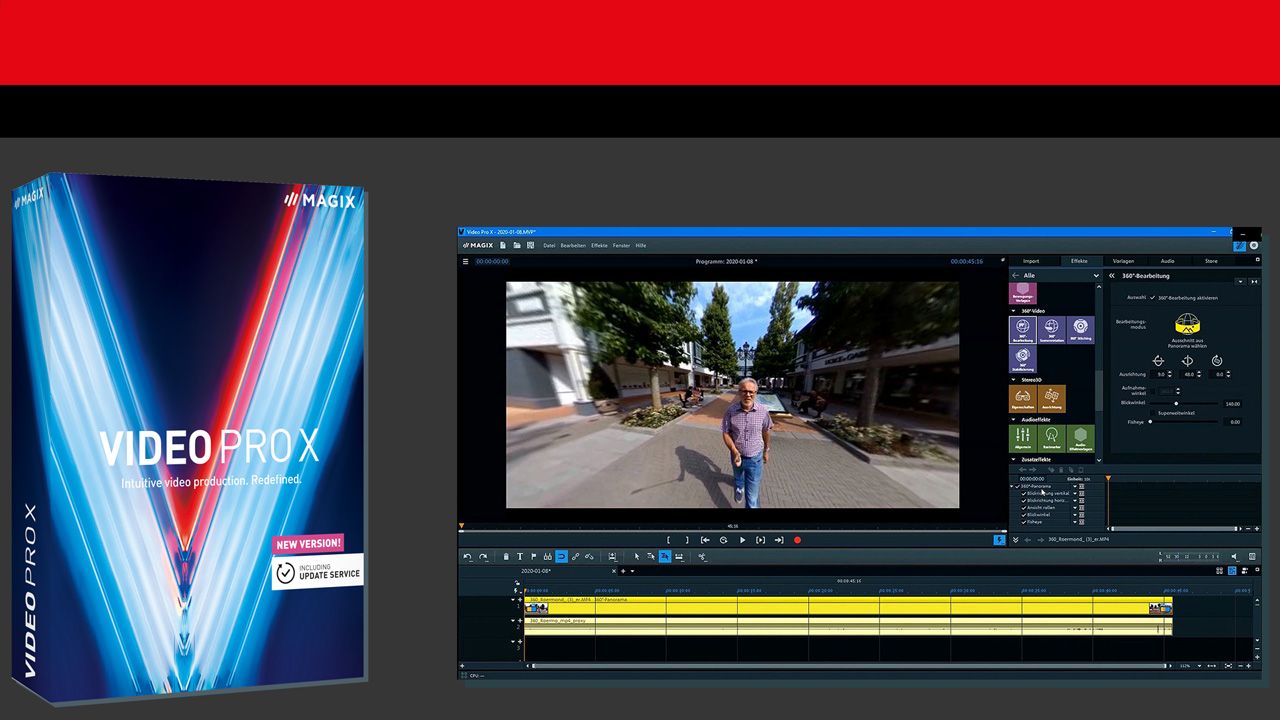 Tutorial: 360-Grad-Szene in 2D-Video einfu00fcgen - Magix Video Pro X