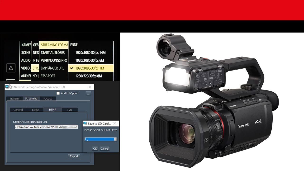 Livestreaming-Test: Konfiguration und Handhabung Panasonic X2000/CX10